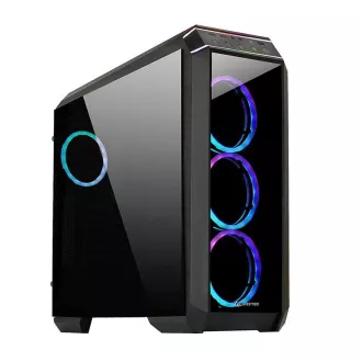 CHIEFTEC ohišje STALLION II, ATX, 1x USB-C 3.2, 2x USB 3.1, 1x USB 2.0, 4x 120mm RGB ventilator, črno