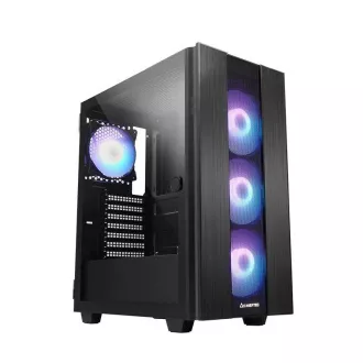 Ohišje CHIEFTEC HUNTER 2, ATX, 1x USB-C, 1x USB 3.1, 4x 120mm ventilator ARGB, vozlišče ARGB, črno Ohišje CHIEFTEC HUNTER 2, ATX, 1x USB-C, 1x USB 3.1, 4x 120mm ventilator ARGB, vozlišče ARGB, črno