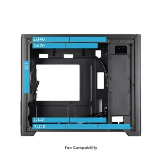 CHIEFTEC ohišje BX-MESH, mATX, 1xUSB-C 3.1, 1xUSB 3.1, 1x 120mm ventilator, črno