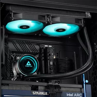 CHIEFTEC Iceberg 240 CPU vodno hlajenje, 2x120mm ARGB, ARGB vodni blok, LGA1851, AM5, črna