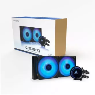 CHIEFTEC Iceberg 240 CPU vodno hlajenje, 2x120mm ARGB, ARGB vodni blok, LGA1851, AM5, črna