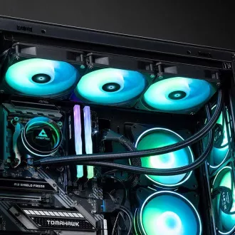 CHIEFTEC Iceberg 360 CPU vodno hlajenje, 2x360mm ARGB, ARGB vodni blok, LGA1851, AM5, črna