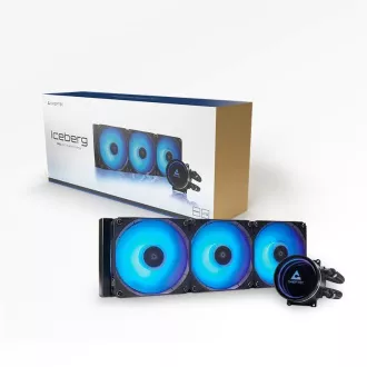 CHIEFTEC Iceberg 360 CPU vodno hlajenje, 2x360mm ARGB, ARGB vodni blok, LGA1851, AM5, črna