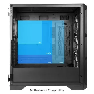 Ohišje CHIEFTEC APEX LUMO, E-ATX, 1x USB-C 3.2, 2x USB 3.0, 4x 140mm ventilator ARGB, ARGB Hub, črno