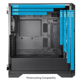 Ohišje CHIEFTEC APEX LUMO, E-ATX, 1x USB-C 3.2, 2x USB 3.0, 4x 140mm ventilator ARGB, ARGB Hub, črno