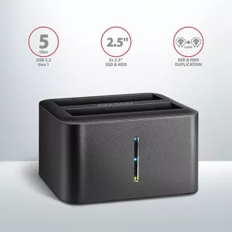 AXAGON ADSA-D25, USB 3.2 Gen 1 - 2x SATA 6G 2,5" SSD/HDD CLONE MINI priklopna postaja AXAGON ADSA-D25, USB 3.2 Gen 1 - 2x SATA 6G 2,5" SSD/HDD CLONE MINI priklopna postaja