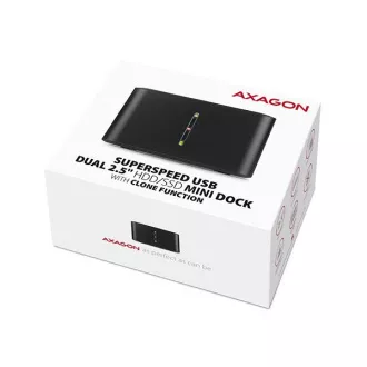 AXAGON ADSA-D25, USB 3.2 Gen 1 - 2x SATA 6G 2,5" SSD/HDD CLONE MINI priklopna postaja AXAGON ADSA-D25, USB 3.2 Gen 1 - 2x SATA 6G 2,5" SSD/HDD CLONE MINI priklopna postaja