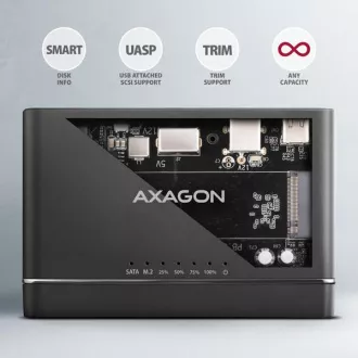 AXAGON ADSA-CC USB-C 10Gb/s - NVMe M.2 SSD in SATA 2,5"/3,5" SSD/HDD CLONE MASTER 2 adapter
