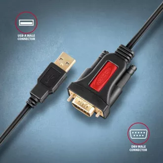 AXAGON ADS-1PSN, USB-A 2.0 na RS-232 DB9-M Prolific serijski adapter / kabel 1,5 m AXAGON ADS-1PSN, USB-A 2.0 na RS-232 DB9-M Prolific serijski adapter / kabel 1,5 m