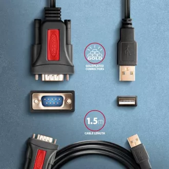 AXAGON ADS-1PSN, USB-A 2.0 na RS-232 DB9-M Prolific serijski adapter / kabel 1,5 m AXAGON ADS-1PSN, USB-A 2.0 na RS-232 DB9-M Prolific serijski adapter / kabel 1,5 m
