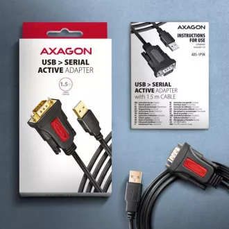 AXAGON ADS-1PSN, USB-A 2.0 na RS-232 DB9-M Prolific serijski adapter / kabel 1,5 m AXAGON ADS-1PSN, USB-A 2.0 na RS-232 DB9-M Prolific serijski adapter / kabel 1,5 m