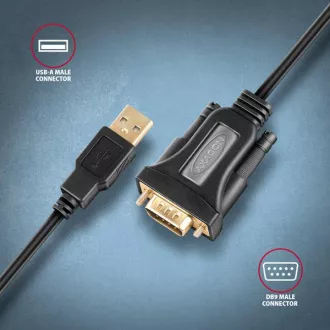 AXAGON ADS-1PQN, USB-A 2.0 - serijski RS-232 DB9-M FTDI adapter / kabel 1,5 m AXAGON ADS-1PQN, USB-A 2.0 - serijski RS-232 DB9-M FTDI adapter / kabel 1,5 m