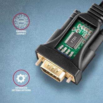 AXAGON ADS-1PQN, USB-A 2.0 - serijski RS-232 DB9-M FTDI adapter / kabel 1,5 m AXAGON ADS-1PQN, USB-A 2.0 - serijski RS-232 DB9-M FTDI adapter / kabel 1,5 m