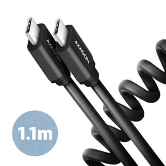 AXAGON BUCM-CM20TB, kabel TWISTER USB-C <-> USB-C, 1,1 m, USB 2.0, PD 60W 3A, ALU, tpe, črn