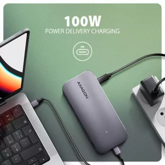 AXAGON HMC-12GM2, vozlišče USB 10Gb/s, 3x USB-A, USB-C, HDMI, DP, RJ-45 GLAN, M.2, SD/mSD, avdio, PD 100W, kabel USB-C 50cm AXAGON HMC-12GM2, vozlišče USB 10Gb/s, 3x USB-A, USB-C, HDMI, DP, RJ-45 GLAN, M.2, SD/mSD, avdio, PD 100W, kabel USB-C 50cm