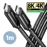 AXAGON BUCM4X-CM10AB NewGEN  kabel USB-C <-> USB-C, 1 m, USB4 Gen 3×2, PD 240W 5A, 8K HD, ALU, oplet, črn