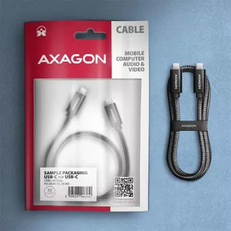 AXAGON BUCM4X-CM10AB NewGEN  kabel USB-C <-> USB-C, 1 m, USB4 Gen 3×2, PD 240W 5A, 8K HD, ALU, oplet, črn
