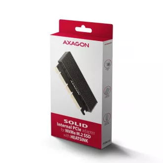 AXAGON PCEM2-XS, adapter za režo PCIe x16 - M.2 NVMe M-key, ohišje z radiatorjem za pasivno hlajenje AXAGON PCEM2-XS, adapter za režo PCIe x16 - M.2 NVMe M-key, ohišje z radiatorjem za pasivno hlajenje