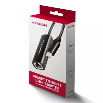 AXAGON ADE-ARC, USB-C 3.2 Gen 1 - Gigabitna ethernetna omrežna kartica, Realtek 8153, samodejna namestitev