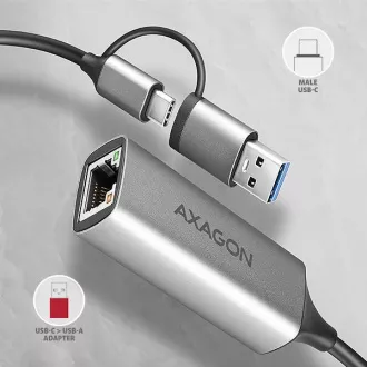 AXAGON ADE-TXCA, USB-C USB-A 3.2 Gen 1 - Gigabitna Ethernet omrežna kartica, Asix AX88179, samodejna namestitev AXAGON ADE-TXCA, USB-C USB-A 3.2 Gen 1 - Gigabitna Ethernet omrežna kartica, Asix AX88179, samodejna namestitev