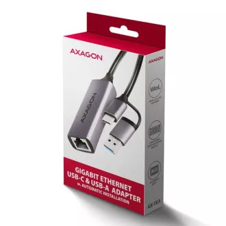 AXAGON ADE-TXCA, USB-C USB-A 3.2 Gen 1 - Gigabitna Ethernet omrežna kartica, Asix AX88179, samodejna namestitev AXAGON ADE-TXCA, USB-C USB-A 3.2 Gen 1 - Gigabitna Ethernet omrežna kartica, Asix AX88179, samodejna namestitev