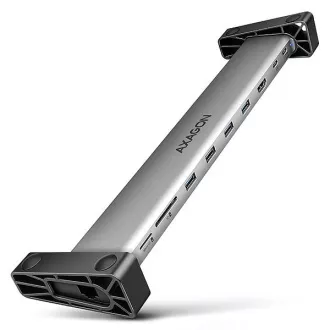 AXAGON HMC-10HLS, vozlišče USB 5Gb/s, 4x USB-A, HDMI 4k/60Hz, RJ-45 GLAN, SD/mSD, PD 100W, kabel USB-C 25cm