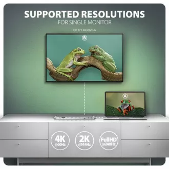 AXAGON HMC-10HLS, vozlišče USB 5Gb/s, 4x USB-A, HDMI 4k/60Hz, RJ-45 GLAN, SD/mSD, PD 100W, kabel USB-C 25cm