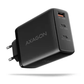 AXAGON ACU-DPQ100, omrežni polnilnik GaN, 100 W, 3x vhod (USB-A   dvojni USB-C), PD3.0/PPS/QC4 /Apple, črn