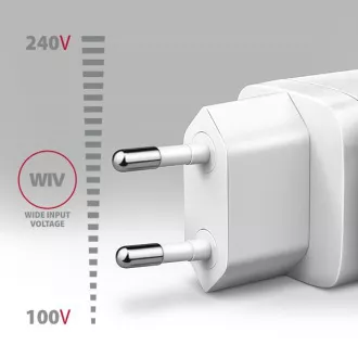 AXAGON ACU-DPQ65W, omrežni polnilnik GaN 65 W, 3 vhodi (USB-A   dvojni USB-C), PD3.0/QC4 /PPS/Apple, bel