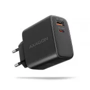 AXAGON ACU-PQ45 GaN omrežni polnilec 45 W, 2x vrata (USB-A   USB-C), PD3.0/PPS/QC4 /SFC 2.0/AFC/Apple