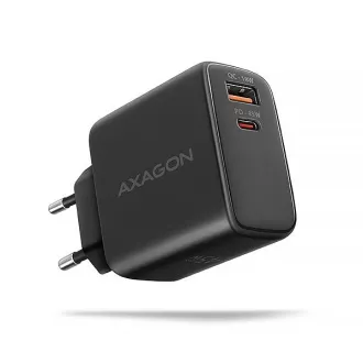 AXAGON ACU-PQ45 GaN omrežni polnilec 45 W, 2x vrata (USB-A   USB-C), PD3.0/PPS/QC4 /SFC 2.0/AFC/Apple