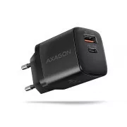AXAGON ACU-PQ20, 20W omrežni polnilnik, 2x vhod (USB-A   USB-C), PD3.0/PPS/QC4 /AFC/Apple, črn