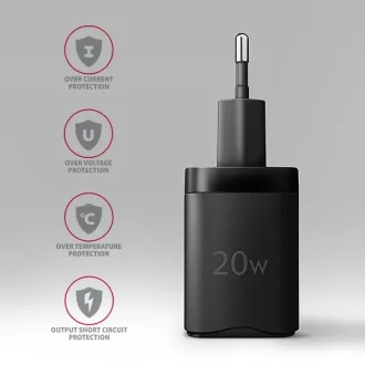 AXAGON ACU-PQ20, 20W omrežni polnilnik, 2x vhod (USB-A   USB-C), PD3.0/PPS/QC4 /AFC/Apple, črn