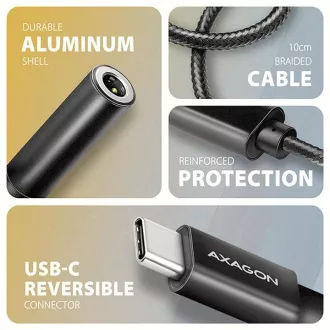 AXAGON ADA-HC, USB-C na 3,5-milimetrski priključek - avdio adapter DAC visoke ločljivosti, 384 kHz/32 bitov, stereo