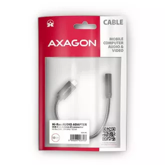 AXAGON ADA-HC, USB-C na 3,5-milimetrski priključek - avdio adapter DAC visoke ločljivosti, 384 kHz/32 bitov, stereo
