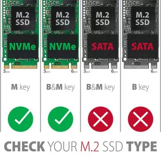 AXAGON EEM2-UB2, USB-C 10Gb/s - M.2 NVMe SSD ARROW box, črna