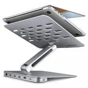AXAGON HMC-STND, stojalo za 10"-17" prenosnike, vozlišče USB 5Gb/s, 3x USB-A, HDMI 4k/60Hz, RJ-45, PD 100W, kabel USB-C 60cm - Rabljeno