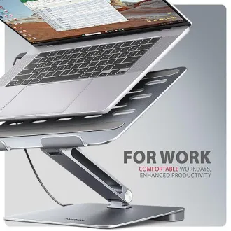 AXAGON HMC-STND, stojalo za 10"-17" prenosnike, vozlišče USB 5Gb/s, 3x USB-A, HDMI 4k/60Hz, RJ-45, PD 100W, kabel USB-C 60cm - Rabljeno
