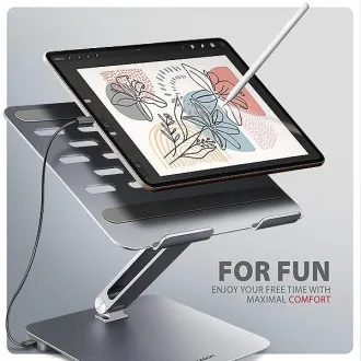 AXAGON HMC-STND, stojalo za 10"-17" prenosnike, vozlišče USB 5Gb/s, 3x USB-A, HDMI 4k/60Hz, RJ-45, PD 100W, kabel USB-C 60cm - Rabljeno
