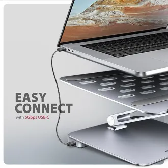 AXAGON HMC-STND, stojalo za 10"-17" prenosnike, vozlišče USB 5Gb/s, 3x USB-A, HDMI 4k/60Hz, RJ-45, PD 100W, kabel USB-C 60cm - Rabljeno