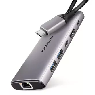 AXAGON HMC-6G2L, vozlišče USB 10Gb/s, 2x USB-A, 1x USB-C, HDMI 4k/60, RJ-45, PD 100W, kabel USB-C 15cm