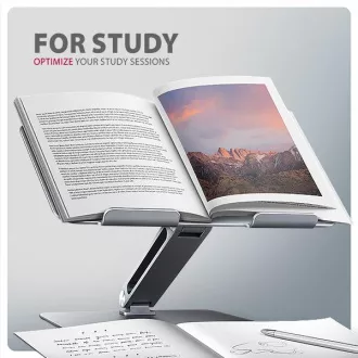 AXAGON STND-LQ aluminijasto stojalo za prenosni računalnik HQ 10"-17,3" z nastavljivo višino in kotom, sivo
