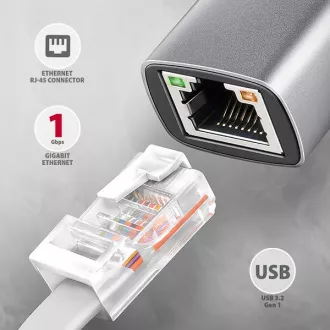 AXAGON ADE-TXPD, USB-C 3.2 Gen 1 - Gigabitna Ethernet omrežna kartica, Asix AX88179, PD 100W, samodejna namestitev