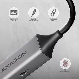 AXAGON ADE-TXPD, USB-C 3.2 Gen 1 - Gigabitna Ethernet omrežna kartica, Asix AX88179, PD 100W, samodejna namestitev