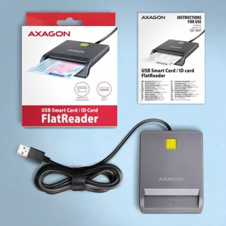 AXAGON CRE-SM3T, USB-A FlatReader kontaktni čitalnik kartic Pametna kartica (eObčanka), kabel 1,3 m AXAGON CRE-SM3T, USB-A FlatReader kontaktni čitalnik kartic Pametna kartica (eObčanka), kabel 1,3 m