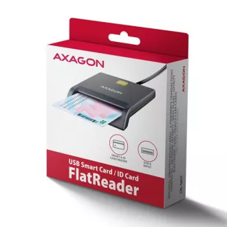 AXAGON CRE-SM3T, USB-A FlatReader kontaktni čitalnik kartic Pametna kartica (eObčanka), kabel 1,3 m AXAGON CRE-SM3T, USB-A FlatReader kontaktni čitalnik kartic Pametna kartica (eObčanka), kabel 1,3 m