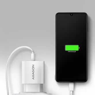 AXAGON ACU-QC18W, 18W omrežni polnilnik, 1x vrata USB-A, QC3.0/AFC/Apple, bel