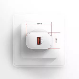 AXAGON ACU-QC18W, 18W omrežni polnilnik, 1x vrata USB-A, QC3.0/AFC/Apple, bel