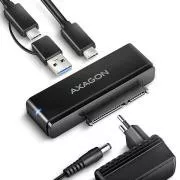 AXAGON ADSA-FPX, adapter USB-C 10Gbps - SATA 6G, 2,5"/3,5" SSD/HDD FAST PORT X, vključno z napajalnik za izmenični tok