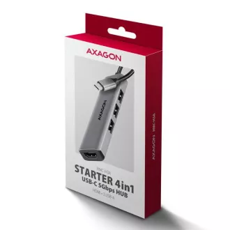 AXAGON HMC-H3A, vozlišče USB 5Gb/s, 3x USB-A, HDMI 4k/30Hz, kabel USB-C 15 cm AXAGON HMC-H3A, vozlišče USB 5Gb/s, 3x USB-A, HDMI 4k/30Hz, kabel USB-C 15 cm